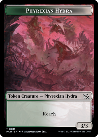 Warrior // Phyrexian Hydra (11) Double-Sided Token [March of the Machine Tokens]