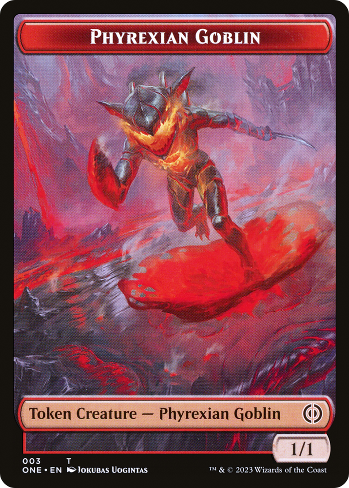 Phyrexian Goblin // The Hollow Sentinel Double-Sided Token [Phyrexia: All Will Be One Tokens]