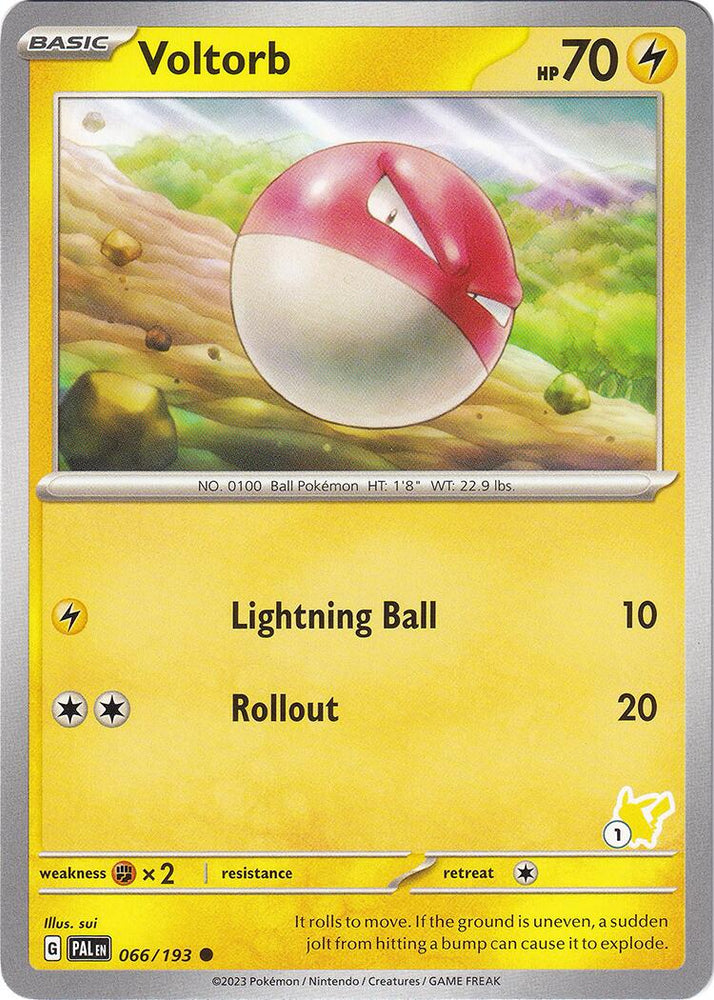 Voltorb (066/193) (Pikachu Stamp #1) [Battle Academy 2024]