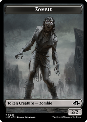 Zombie (Ripple Foil) // Insect (0027) Double-Sided Token [Modern Horizons 3 Tokens]