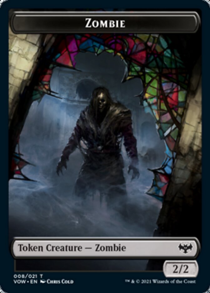 Zombie (008) // Dragon Illusion Double-Sided Token [Innistrad: Crimson Vow Tokens]